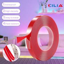 CILIA 1/2 Rolls 1*1000cm/2*1000cm High Viscosity Nano Double Sided Tape, With Strong Adhesive, More Solid Than Hooks, Washable Double Sided Tape,Reusable Waterproof Double Sided Tape For Multi-Scene Use,Paste Items Without Traces Without Damaging Walls