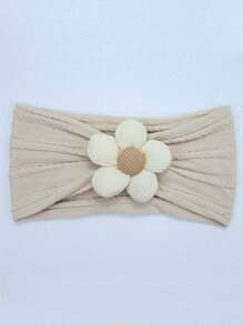 3 قطع شريط رأس زهرة للأطفال البنات، شرائط رأس من النايلون ناعمة لأطفال الرضع والأطفال الصغار، اكسسوارات شعر للأطفال الرضع والأطفال الصغار (بيج، زهري، طني) 3 قطع في المجموعة الواحدة