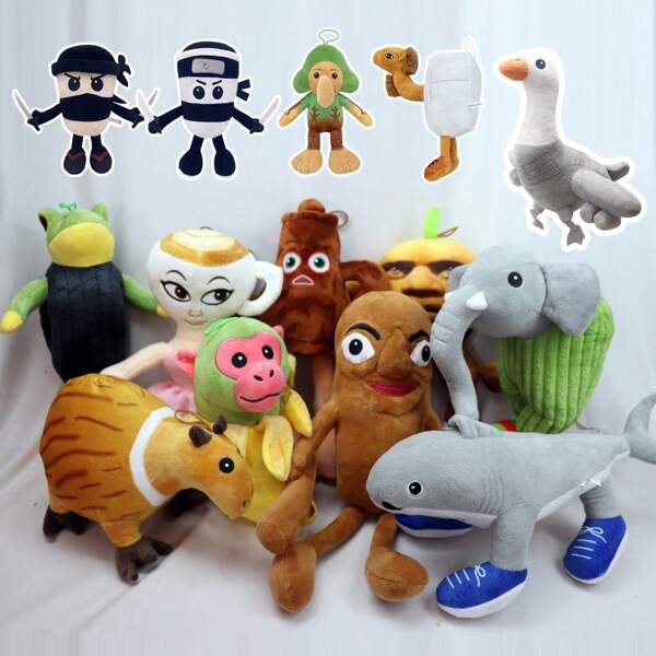 Juguetes de peluche de animales de anime con memes de ITALIAN BRAINROT | Ballerina Cappcuccina, Tung Tung Sahur, Lirili Larila, regalos perfectos para cumpleaños de niños, juguete divertido