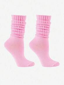 1/6 par de calcetines holgados de punto para mujer, con colores aleatorios, apropiados para el ocio. El diseño de moda Y2K es adecuado tanto para estudiantes masculinos como femeninos que participan en deportes o pasan tiempo en el campus. Son cómodos, transpirables y suaves con la piel.
