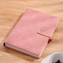 Extra Thick A5 Vintage Notebook With Magnetic Closure – Leatherette Cover, Dated English Pages & Bookmark – Professional Business Journal For Meetings, Office Notes, And College Use - 粉色 - 查看 2