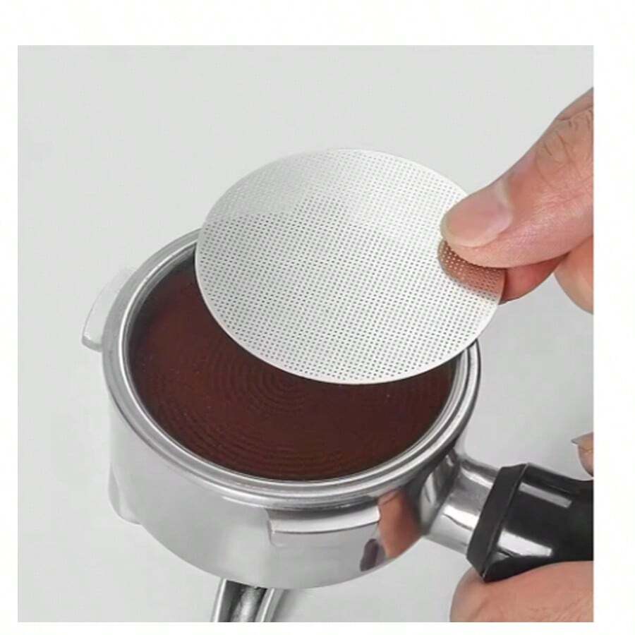 Espresso Puck Screen Coffee Filter 51mm 53.5mm 58.5mm Reusable Holder 0.2mm For 51mm 54mm 58mm Portafilter Barista Accessories - Silver - View 1