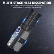 1 Stück Outdoor Multifunktions-Taschenlampe, hochhelliges Licht mit langem Strahl Camping Lampe mit Aufhängehaken Design, breites Flutlicht und seitliche Arbeitsleuchte