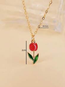 Elegant Luxury Clavicle Chain, Fashionable Fresh Tulip Romantic Floral Necklace For Women, Charming Accessories Gift, Versatile