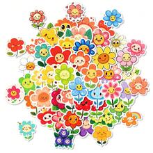 50Pcs Cute Flower Stickers, Flower Stickers For Bottles Laptop Luggage Journaling, Beautiful Plants Stickers Vinyl Decals For Adults Teens Adults, Back To Chool - Multicolor - View 2