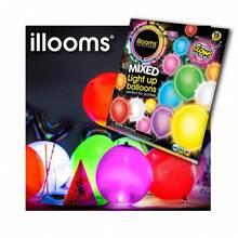 Illooms Light-Up Balloons, 15 Count – Mixed Color LED Glow Balloons For Parties & Celebrations - default - View 1