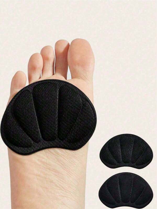 1 par de almohadillas de cojín para el talón y la parte delantera del pie, insertos cómodos y de moda de medio tamaño para aliviar la presión del pie y evitar el deslizamiento del talón