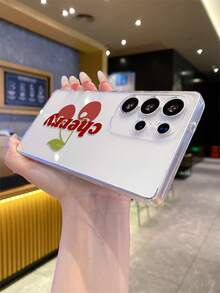 1 件简约时尚字母与樱桃穿孔透明防摔 TPU 手机壳，适合作为送给伴侣和朋友的节日礼物，兼容 XS/XS Max/XR/11/12/13/14/15/16 Pro/Pro Max/14/15/16 Plus、Nothing、Pixel、INFINIX、Redmi 系列 - 彩色 - 查看 5