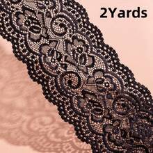 5码10厘米白色弹力蕾丝花边带缝纫服装DIY装饰花朵蕾丝面料适用于内衣婚纱家居饰品 - 彩色 - 查看 13