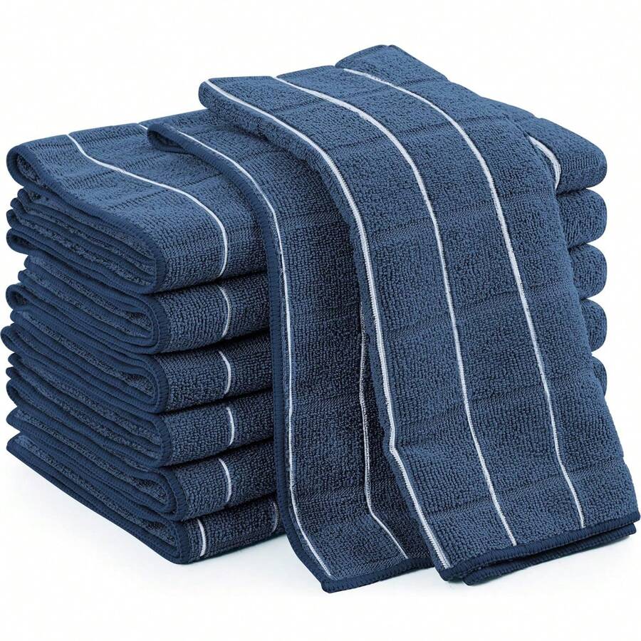 Utopia Towels - Microfiber Cleaning Cloth Navy - 8 Pcs (12x12 Inch), Cleaning Rags For Housekeeping, Lint Free Reusable Cleaning Cloths For House Washable- Kitchen Towels - Car Washing Cloth - Navy - View 1