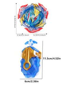 B-193 Final Burst Goddess/女神旋转合金陀螺仪和发射器对战游戏玩具圣诞礼物 - 藍色 - 查看 2