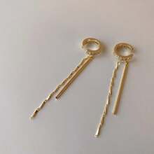 2 Peças Clips de Orelha Longos com Borlas de Moda Feminina, Leves e Versáteis para Uso Diário/Festa, Presente de Luxo