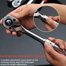 1pc Torque Ratchet Wrench, 72 Teeth Bi-Directional Fast Ratcheting, Small & Medium Size Socket Tool. Large, Medium, Small Ratchet Wrench, Suitable For Multi-Scenarios, Professional Hand Tool Kit, Applicable For Automotive Repair And DIY, No Assembly Required