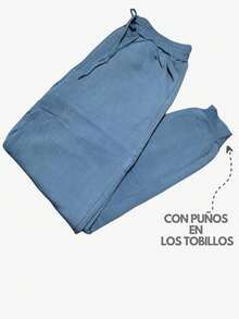 Pants Jogger Dama Deportivo Para Mujer Confortable y Cómodo Con Jareta Cordón o Cinta De Ajuste De Color Solido Negro, Gris, Lila Púrpura, Rosa Fiusha, Azul, Marrón, Rosa Coral, Menta y Celeste Con Bolsillos y Puño Elástico Casual Moderno y Spandex - Azul Claro - Ver 4