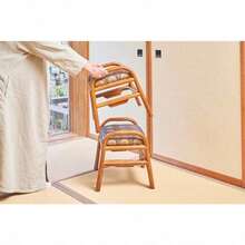 大竹産業 仏前椅子 籐ラタンチェア 紺金襴ブラウン 43x38cm スタッキング 法事 座敷用 OT14JP - ネイビーブルーとゴールドブロケードブラウン - チェックする 7
