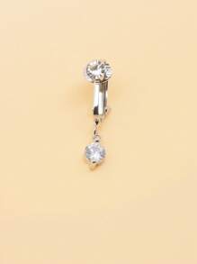 1 peça piercing falso de zircônia no umbigo umbilical piercing falso clipe falso