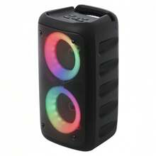 Altoparlante senza fili con subwoofer - Grande cassa acustica, suono stereo potente, altoparlante per feste all'aperto con luci da discoteca e illuminazione ambiente a LED, accoppiamento TWS, supporto per TF/AUX/MIC, ideale per riunioni familiari e eventi all'aperto