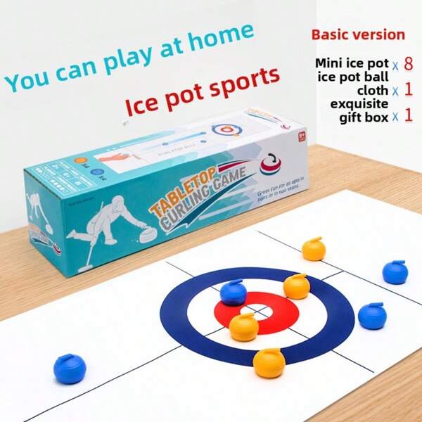 9 Stücke Curling Tischplatte Eishockey Spiel Set, Outdoor Fuchsball Tischspiel, geeignet für Partys, Familien Unterhaltung, Mehrspielerwechselwirkung, Mini tragbare Outdoor Tischspiel