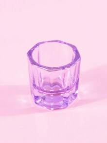 Klimonla 1pc Glass Cup, Nail Art Acrylic Powder Nail Art Cups Bowl Glassware Tools, Pink,Nail Supplies,Nail Tools,Nail Art Tools,Back To School,Nails,Nail Tools Press On Nails - 紫色 - 查看 6