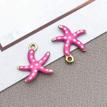 10 buc 10x10mm drăguț email oțel inoxidabil stea de mare farmece mini drăguț viață marină animale pandantive pentru DIY ocean brățară colier cercei bijuterii confecționare meșteșuguri accesorii