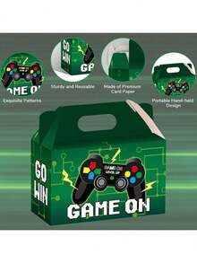12/24pcs Gamepad Equip Party Box Game Party Gift Candy Candy Box Bag Game Birthday Goodies Gift Box Game VR Esports Party Decorations Supplies 6 X 3 X 3.5 Inches