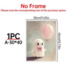 1 件可爱幽灵粉色气球印花、少女恐怖粉色万圣节装饰、美学、粉色蝴蝶结幽灵墙壁艺术印花、万圣节学院风印花、家居装饰、房间装饰美学、房间海报、帆布墙艺术、墙壁装饰、客厅装饰。可选框架秋季装饰 - 1個 - 查看 17