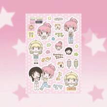 1 Sheet Kawaii Japanese Style Girl Diary Stickers, Cartoon Character Decorative Stickers For Scrapbooking/Planner,School Supplies,Back To School