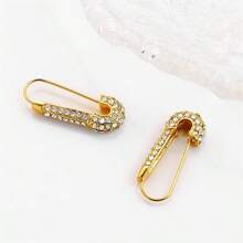 1 Pair Unique Minimalist Paper Clip Design Earrings, Fashion Personalized Party Jewelry Gift For Women