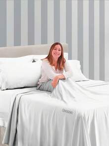 Premium Percal Flex Fitted Sheet - LC - White - View 1