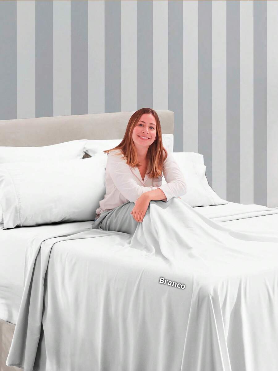 Premium Percal Flex Fitted Sheet - LC - White - View 1