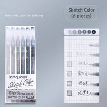 9pcs Morandi Color Gel Pens Set Gradient Colour Clear Barrel 0.6mm Ballpoint Liner Marker For Drawing Highlighting Back To School