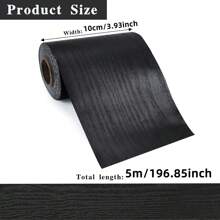 1pc 10cmx5m Self-Adhesive PVC Wallpaper Trim, Thickened Wood Grain Effect,Easy To Cut, With Wall Edge Guard For Living Room Bedroom Corner Decoration Door Frame, Window Sill, Baseboard & Wall Border Film Decorative Trim Sticker