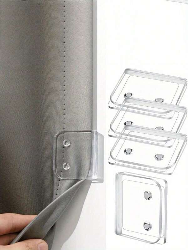 2/4pcs Shower Curtain Clip - Windproof, Splash Proof Plastic Adhesive Curtain Holder, Easy To Install Wall Mounted Design For Secure Fabric Fixation, Fabric Curtain Holder | Minimalist Design | Durable Plastic, Practical Hooks
