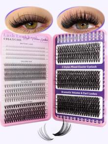CMAYOME 784pcs D-Curl Flared False Eyelashes Set, 30D+40D+50D+60D Mixed Thick Lashes, Lower Lashes Dedicated, Soft Lash Bundle, Create Natural Eye Makeup, 8-16mm Mixed Length, Lightweight Waterproof Mink Hair 3D Effect False Lashes, Suitable For Natural, Dramatic, Daily Makeup And Costume Play - Pink - View 15