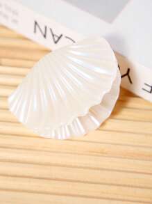 1pc Gradient Color Shell Hair Clip, Vacation Style Hair Accessory, Large Size Claw Hair Clip, Summer Maritime Design Hair Clips Hair Jaw Clip Hair Clamps Hair Clutch Hair Catcher Clip