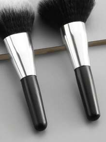 2 Pennelli trucco portatili a doppia testina - 1 Pennello per cipria + 1 Pennello per blush, strumenti di bellezza adatti per i viaggi