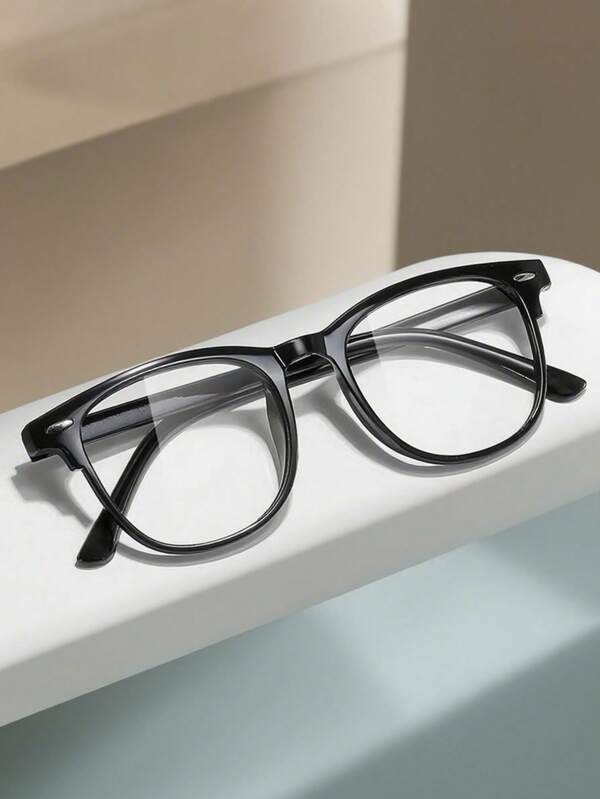 Classic Men's And Women's Plain Glasses, Elegant Modern Minimalist Style Frame Fashion Glasses,Anti-Blue Light,Blue Light,And For Computer Reading Gaming TV Phones,Anti Eyestrain,Clear Lens Eye Protection