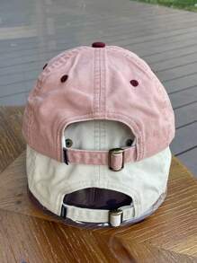 1 Stück Retro Kontrast Farbe Baseballkappe mit Herz und Buchstaben Stickerei, amerikanischer Lässig Stil, geeignet für Frühling/Sommer Outdoor Reisen Sonnenschutz, modischer vielseitiger Sportshut