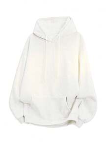 Women's Solid Color Long Sleeve Hoodie Casual, Sports Suitable For Going Out For Sports Running - Soft And Comfortable, Suitable For Daily Leisure Or Outdoor Sports - 白灰色 - 查看 3