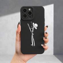 Fundas de teléfono Matte con un diseño que presenta sombreros y espadas, impresas en UV, que ofrecen protección 360 grados para varios modelos de , incluyendo 11, 12, 13, 14 Pro Max, 15, XR, X/XS, 7, 8 Plus, SE y Mini. - Negro - Ver 8