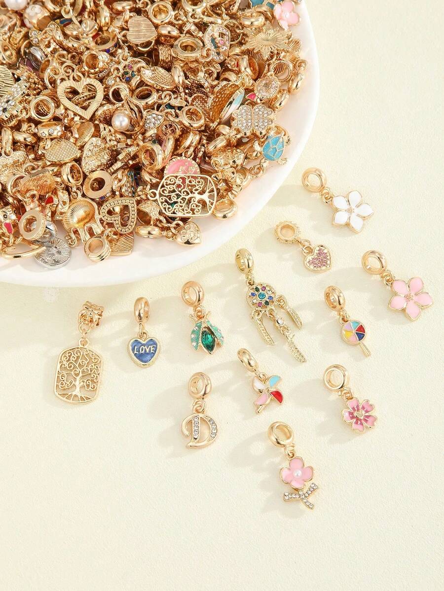 Random Models Women's Jewelry Pendants Rose Dream Catcher Golden Beach Starfish Shell Turtle DIY Women's Necklace Bracelet Handmade Accessories - 彩色 - 查看 1