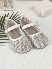 1 Paar Mädchen Gold Ballerinas mit Klettverschluss, komfortable & vielseitige Alltagsballerinas - Gold - Übersicht 1