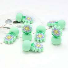 5 Peças/Pacote Contas de Flor de Silicone, Contas Focais DIY, Adequadas para Canetas Decoradas com Contas, Chaveiros, Decoração de Pulseiras, Presente de Volta às Aulas