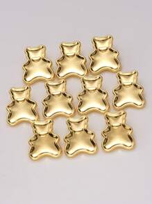 10 Stücke/Pack süße Mini Bär Metallknöpfe, matte Oberfläche, einfaches & modisches Design, geeignet für Mäntel, Pullover, Jacken, Kleider, Taschen, Geschenkboxen, Nähen, DIY Handwerke und Partyzubehör
