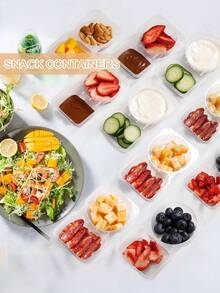 20pcs Reusable Snack Containers With Lids, New Design Snack Boxes, Snack Divider Boxes, Snack Packaging Boxes, Double Layer Snack Boxes, Suitable For Dining Out And Camping - Multicolor - View 4