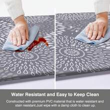 Anti-Fatigue Kitchen Mats Set – Cushioned & Waterproof Floor Rugs, Non-Slip Comfort Mats For Kitchen, Office & Laundry – Decorative & Functional - Grey - View 6