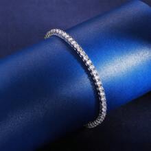 MDFUN 1 pièce Collier de tennis orné de rhinestones et de zirconium, à la mode et polyvalent, convenant pour le port quotidien des hommes et des femmes