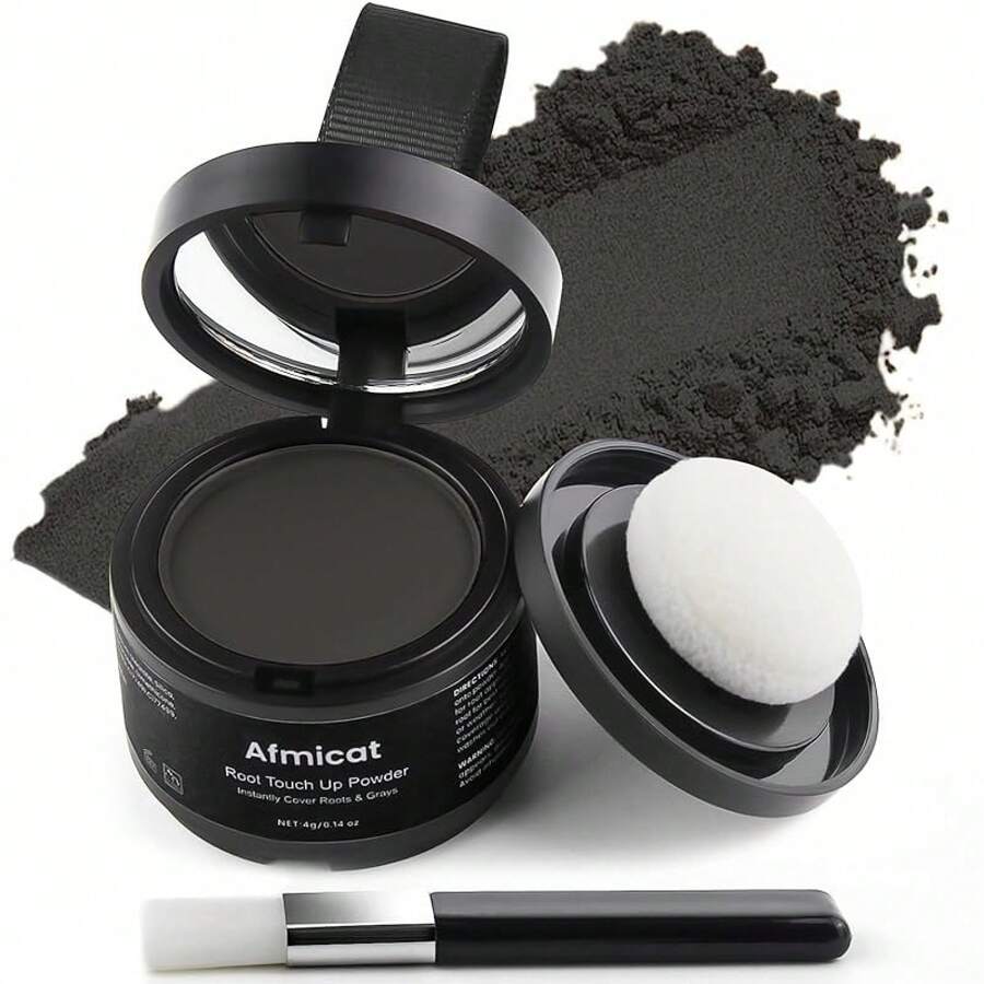Glow HavenRoot Up Powder, Hairline Powder Thinning Hair, Instantly Cover Hair, Root Cover Up Women & Men, Bald Spots, Grooming, Beard Line (Light-Blonde, 0.14 Ounce (Pack Of 1)) - 黑色 - 查看 1