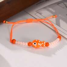 1 Set New Spotted Fish Ceramic Bracelet Suitable For Summer Wear (Ceramic Cracks Are Normal, Not Defective)