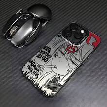 Fundas para 16, 15, 14, 13, 12, 11 Pro, X, XR, XS y 8 Plus - Estilo Anime Y2K Chica con Respaldo Antichoque Mate17   17promax - Negro - Ver 3